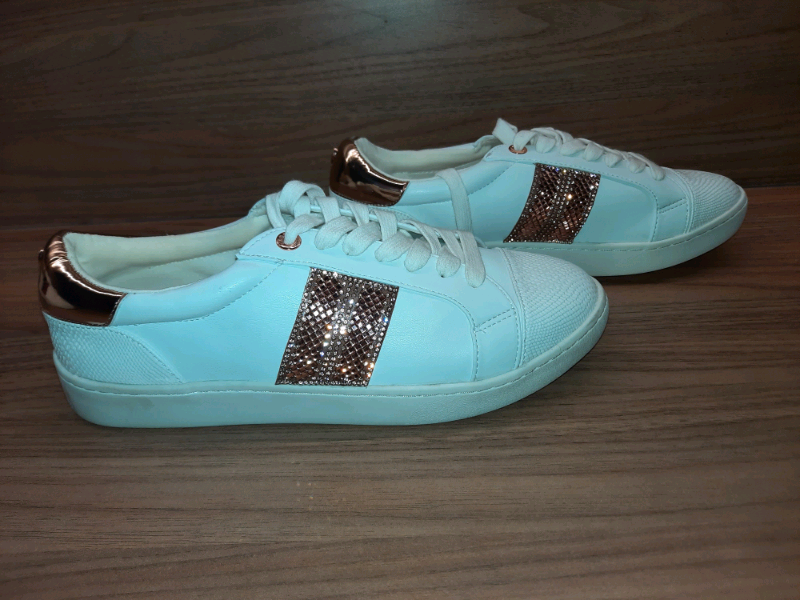 dune rose gold trainers